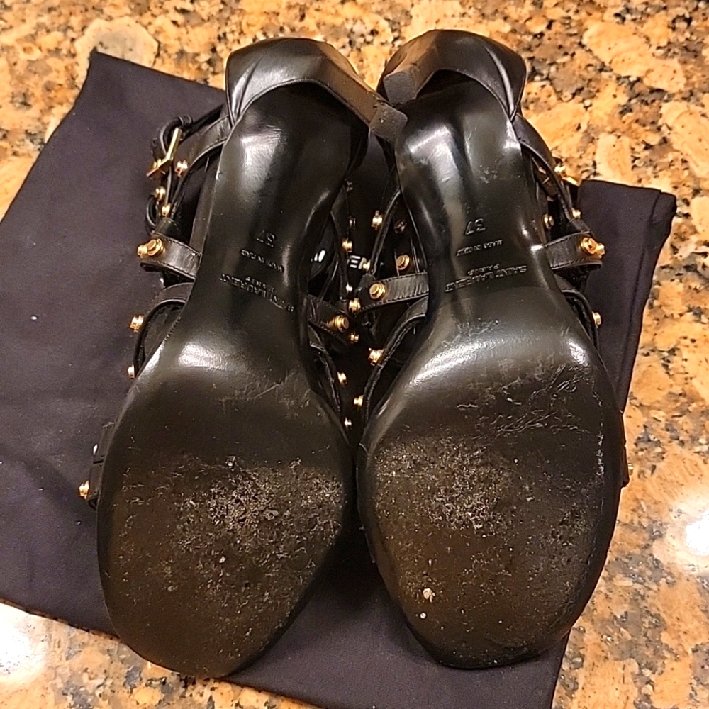 Super cute Saint Laurent high heels. Size EU 37. Gold & Black. - Picture 8 of 8